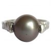 Gemshine - Damen - Ring - Spannring - 925 Silber - Zuchtperle - Tahiti - Grau - 8mm, Ringgröße:52 (16.6) – Bild 4