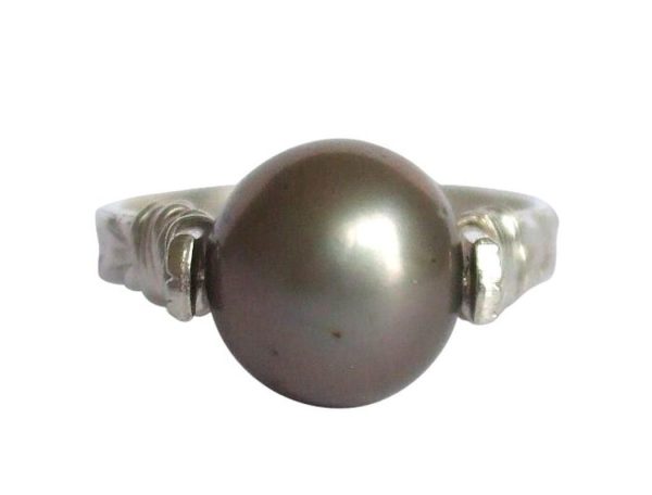 Gemshine - Damen - Ring - Spannring - 925 Silber - Zuchtperle - Tahiti - Grau - 8mm, Ringgröße:54 (17.2) – Bild 4