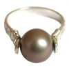 Gemshine - Damen - Ring - Spannring - 925 Silber - Zuchtperle - Tahiti - Grau - 8mm, Ringgröße:52 (16.6) – Bild 3