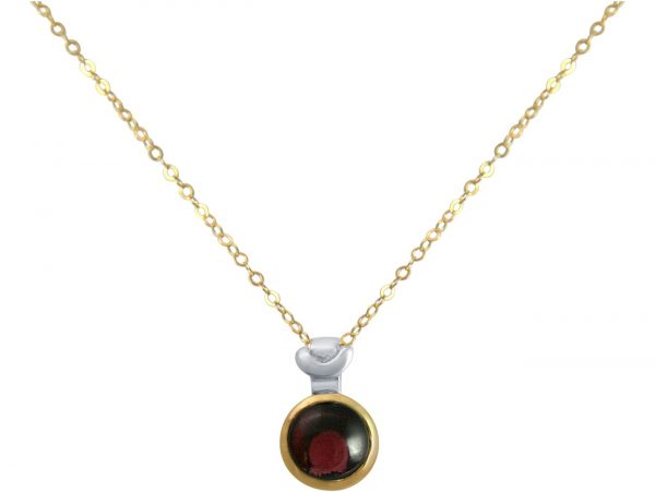 Gemshine - Damen - Halskette - 925 Silber - Vergoldet - Granat - Rot - 10mm – Bild 4