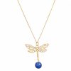 Gemshine - Damen -  Halskette - Anhänger - 925 Silber - Vergoldet - LIBELLE - Saphir - Blau - 45 cm – Bild 5