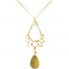GEMSHINE Damenhalskette aus hochwertig vergoldetem 925 Silber mit YOGA Lotusblume und Citrin Edelstein edler Qualität. Made in Madrid / Spanien. Im eleganten Schmucketui mit Geschenkverpackung. – Bild 3
