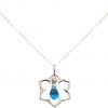 GEMSHINE Damenhalskette aus 925 Silber mit YOGA Lotusblume und Blautopas Quarz. Edelstein hervorragender Qualität und Farbe. Made in Madrid / Spanien. Im eleganten Schmucketui mit Geschenkverpackung. – Bild 3