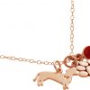 GEMSHINE Dackel und Pfote Anhänger mit Edelstein Auswahl. Massiv 925 Silber rose vergoldet an 45cm Kette. Geschenk für Haustier Herrchen und Frauchen - Made in Spain, Stein:Rubin – Bild 3