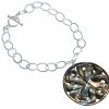 Gemshine - Damen - Armband - Anhänger - Medaillon  - Perlmutt - 925 Silber - Grau - 3 cm