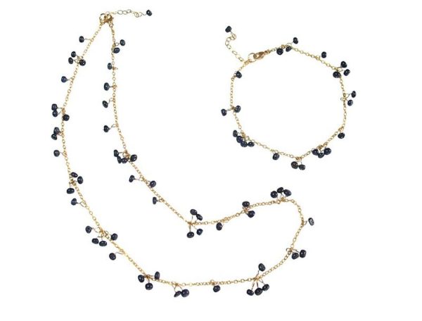 Gemshine - Damen - Armband - Vergoldet - Saphir - Blau - CONFETTI – Bild 4
