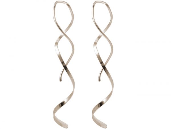 GEMSHINE Damenohrringe in hochwertiger Verarbeitung aus 925 Silber. Elegant fließende 5 cm lange Designer Ohrhänger. Made in München / Deutschland. Im eleganten Schmucketui mit Geschenkverpackung. – Bild 3