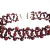 Gemshine - Damen - Halskette - Collier - 925 Silber - Granat - Perlen - Rot - Größenverstellbar