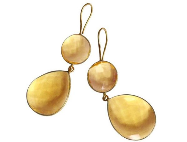 Gemshine - Damen - Ohrringe - 925 Silber - Vergoldet - Citrin - Quarz - Gelb - Gold - CANDY - Tropfen - 6 cm – Bild 4