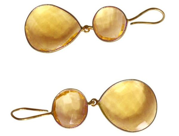 Gemshine - Damen - Ohrringe - 925 Silber - Vergoldet - Citrin - Quarz - Gelb - Gold - CANDY - Tropfen - 6 cm – Bild 5