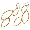 Gemshine - Damen - Ohrringe - 925 Silber - Vergoldet - Lotus Blüten Blätter - LEAVES - 5,5 cm – Bild 4