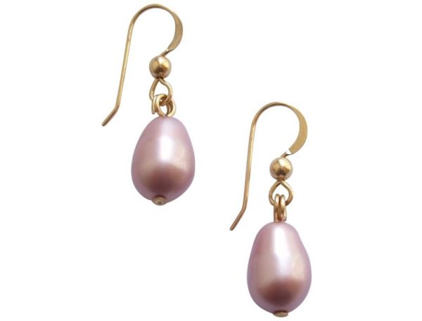 Gemshine - Damen - Ohrringe - Perlen - Rose - Lavendel - Tropfen - Vergoldet - 11 mm – Bild 4