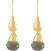 Gemshine - Damen - Ohrringe - Vergoldet - Rauchquarz - Tropfen - Braun - 1,5 cm