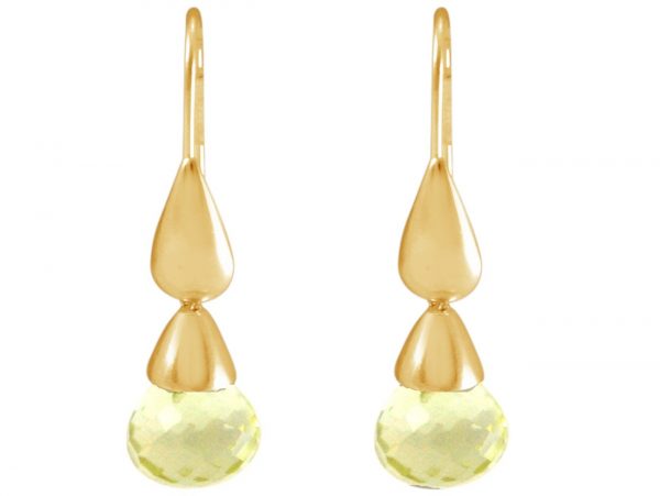 Gemshine - Damen - Ohrringe - Vergoldet - Lemon Quarz - Tropfen - Gelb - 1,5 cm – Bild 4