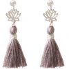 Gemshine - Damen - Ohrringe - Ohrhänger - 925 Silber - Lotus Blume - Quaste - Rose - YOGA - 4 cm