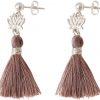 Gemshine - Damen - Ohrringe - Ohrhänger - 925 Silber - Lotus Blume - Quaste - Rose - YOGA - 4 cm – Bild 3
