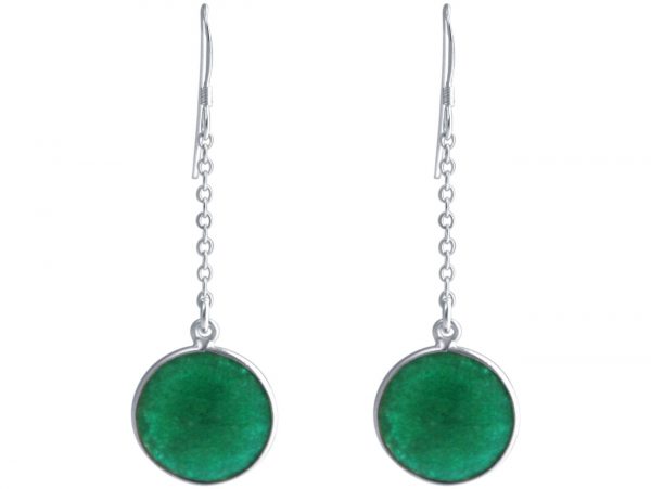 GEMSHINE Damenohrringe aus 925 Silber. 4,5 cm Yoga Ohrhänger mit Smaragden hervorragender Qualität. Made in Madrid / Spanien. Im eleganten Schmucketui mit Geschenkverpackung. – Bild 5