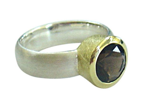 Gemshine - Damen - Ring - Silber 925 - Vergoldet - Rauchquarz - Braun, Ringgröße:57 (18.1) – Bild 5