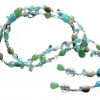 Gemshine - Damen - Halskette  - Lariat - Aquamarin - Perlen - Blau - Weiß - 120 cm – Bild 4