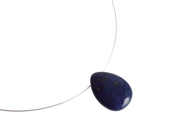 Gemshine - Damen - Halskette  - Anhänger - 925 Silber - Lapis Lazuli - Tropfen - Blau - 45 cm – Bild 5