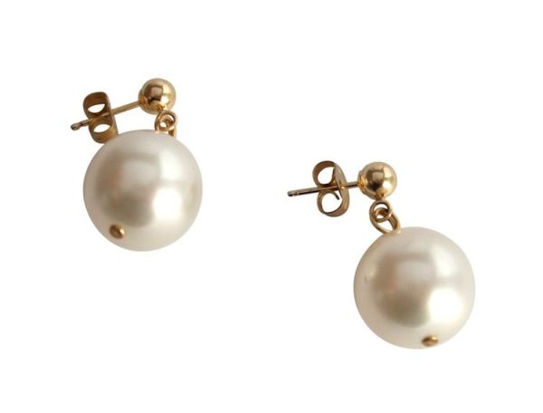 Gemshine - Damen - Ohrringe - Perlen - Edel Weiß - Vergoldet - 12 mm – Bild 5