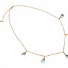 Gemshine - Damen - Halskette  - Vergoldet - Quarz - Facettiert - Tropfen - Blau - 50 cm - Längenverstellbar – Bild 3