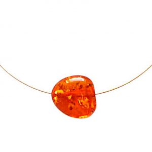 Gemshine - Damen - Halskette  -  Anhänger - Vergoldet - Bernstein - Gelb - Orange - 45 cm
