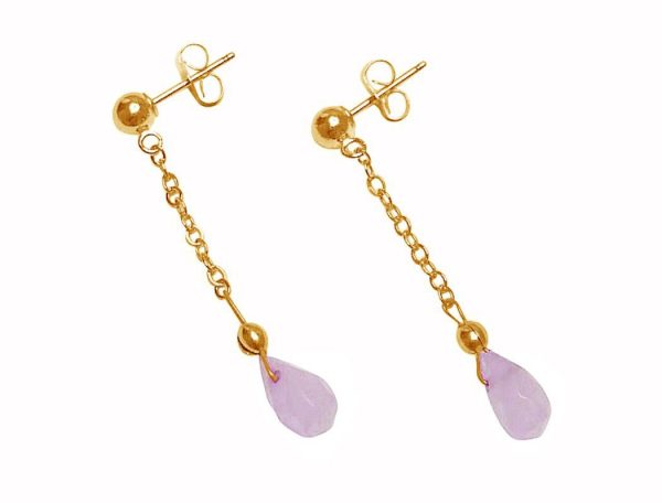 Gemshine - Damen - Ohrringe - Vergoldet - Rosenquarz - Facettiert - Tropfen - Rosa - 3 cm – Bild 4