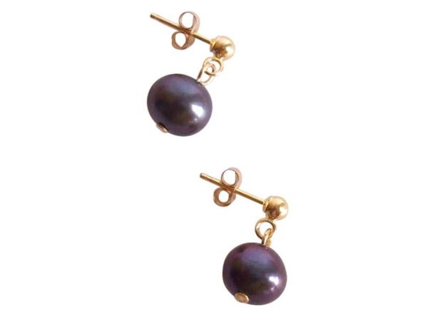 Gemshine - Damen - Ohrringe - Vergoldet - Perle - Tahiti - Grau - 7 mm – Bild 5