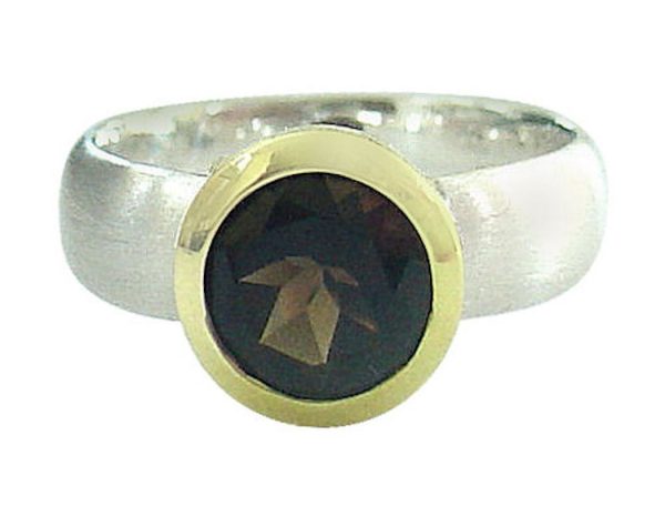 Gemshine - Damen - Ring - Silber 925 - Vergoldet - Rauchquarz - Braun – Bild 4