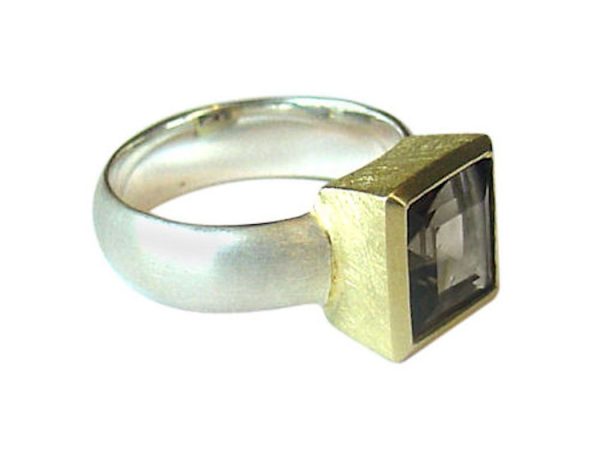 Gemshine - Damen - Ring - Silber 925 - Vergoldet - Rauchquarz - Braun – Bild 4